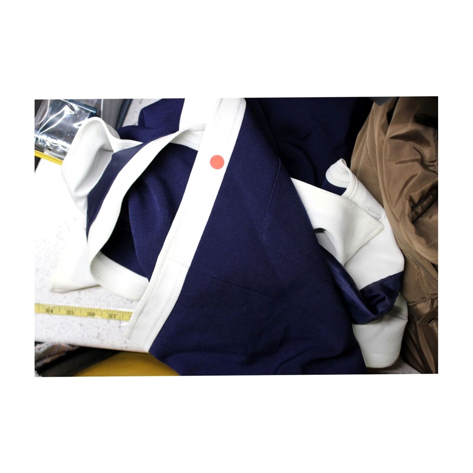 Kasper Kasper Womens Color Contrasting Trim Blazer Jacket navy Plus Size 18W Size XXL / US 16-18 / IT 52-54 - 2 Thumbnail