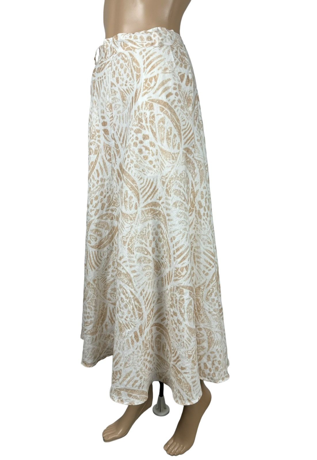 Designer Hemisphere Maxi Long Skirt Pleated Linen Printed size M Size 26" / US 2 / IT 38 - 3 Thumbnail