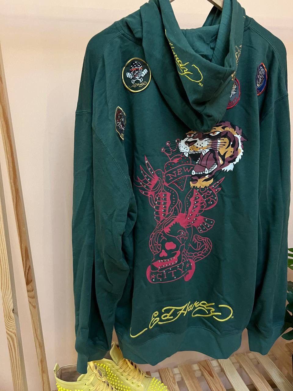 Christian Audigier × Ed Hardy NEW! Ed Hardy Tiger ZIP UP HOODIE VINTAGE Patches audiger Size US XXL / EU 58 / 5 - 2 Thumbnail