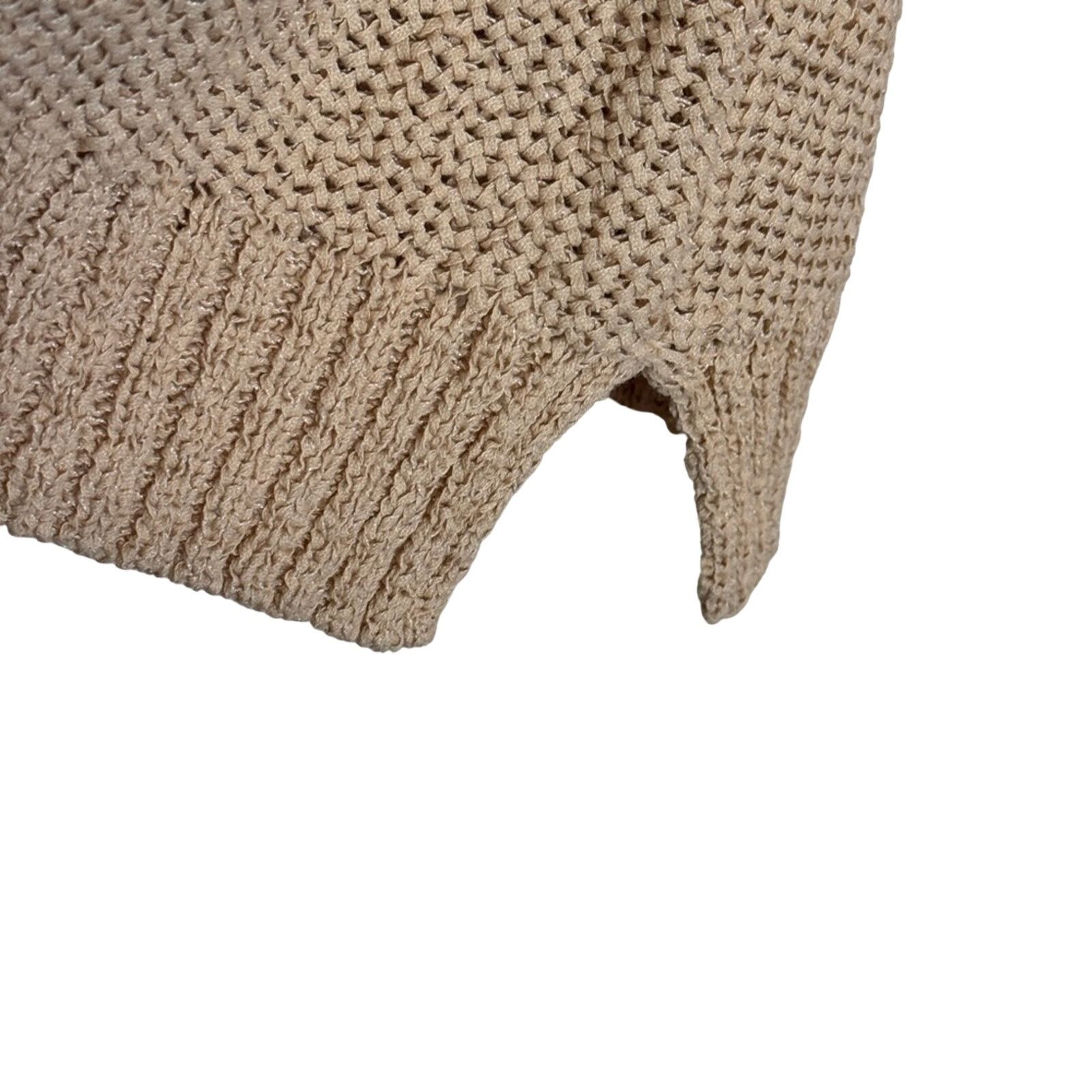Boston Proper Boston Proper Cotton Knit V-Neck Sweater Tan Size M Size M / US 6-8 / IT 42-44 - 4 Thumbnail
