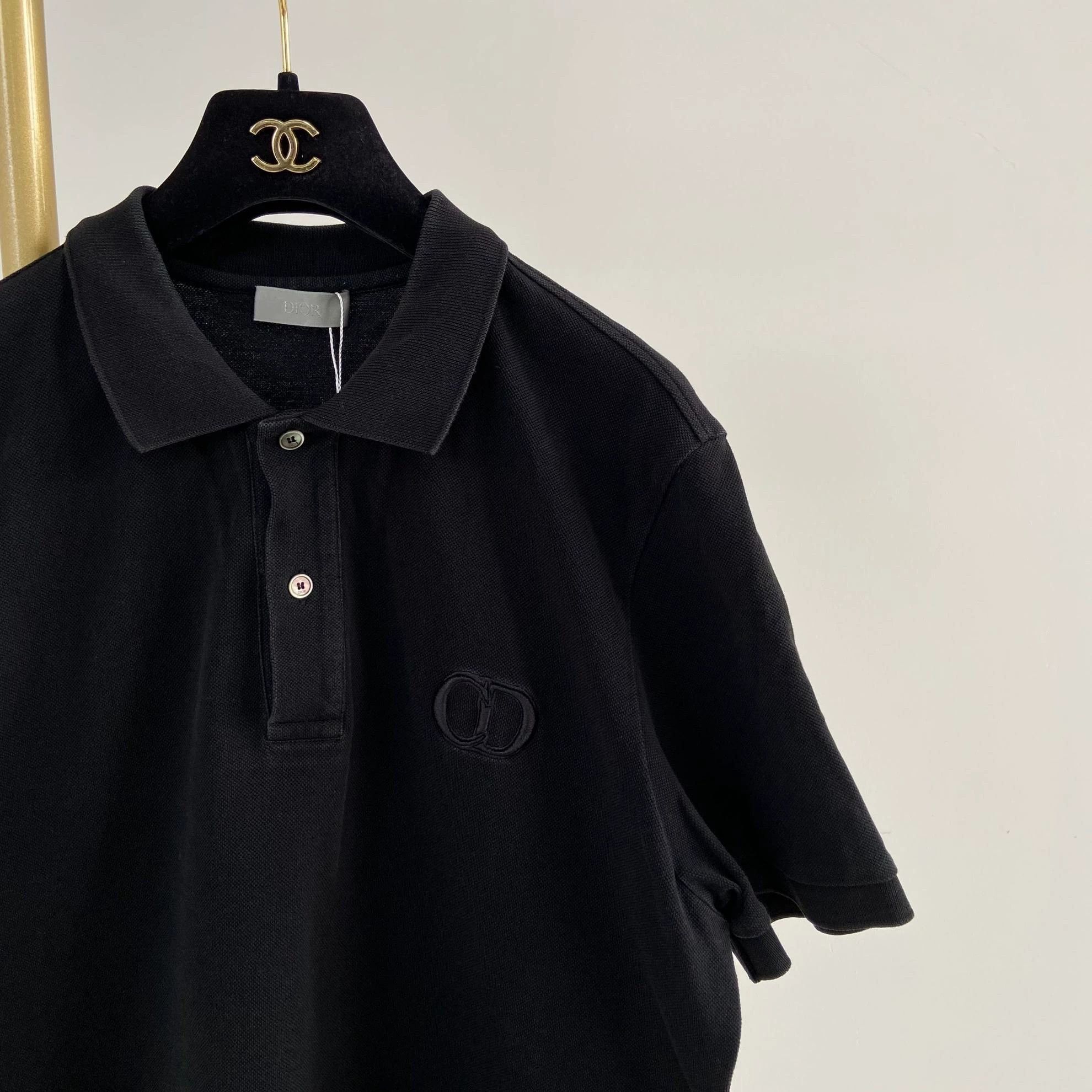 Dior Dior Black Collared Tee L 5153 Size US L / EU 52-54 / 3 - 3 Thumbnail
