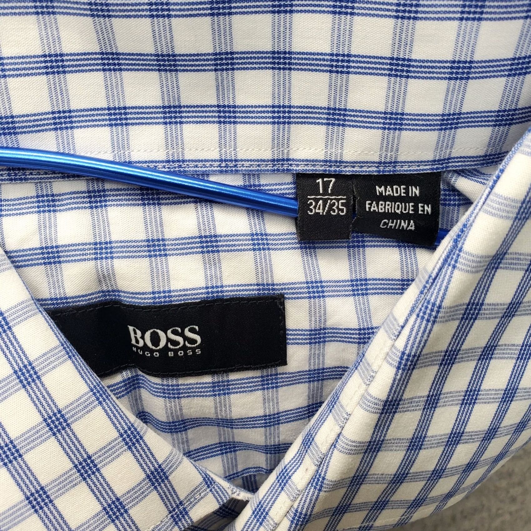 Hugo Boss Hugo Boss Dress Shirt Mens 17 Multi Check Non-Iron Long Sleeve Formal Business Size 46R - 5 Thumbnail