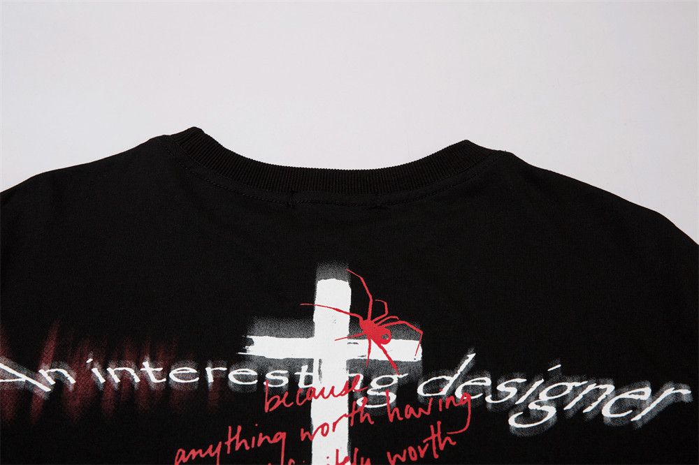 Vintage Men's casual retro washed cross loose necklace T-shirt Size US M / EU 48-50 / 2 - 5 Thumbnail
