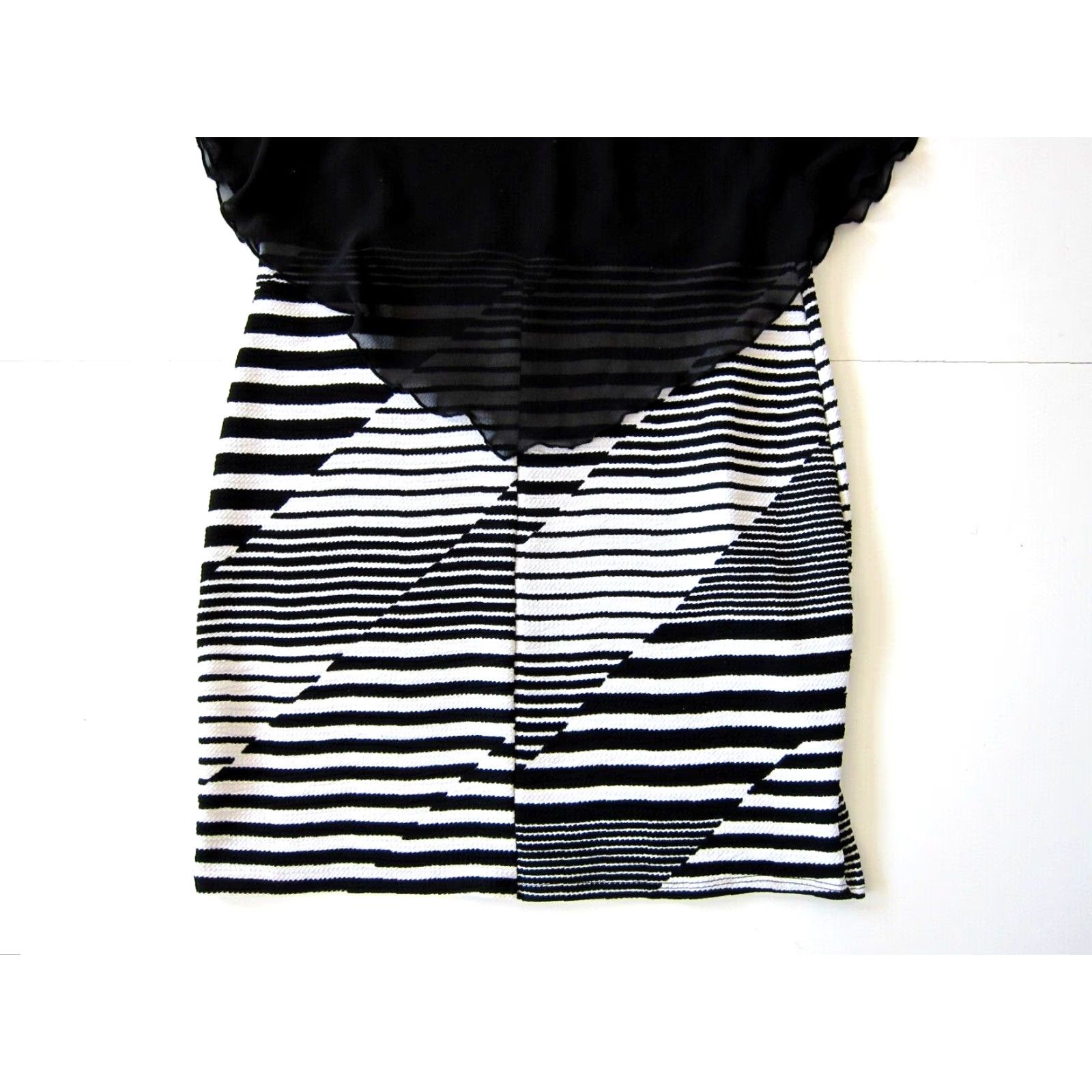 Vintage VINTAGE Sky Plus Black White Stripe Stretch Sleeveless Lace Sheath Tunic Dress 2X Size XXL / US 16-18 / IT 52-54 - 7 Thumbnail