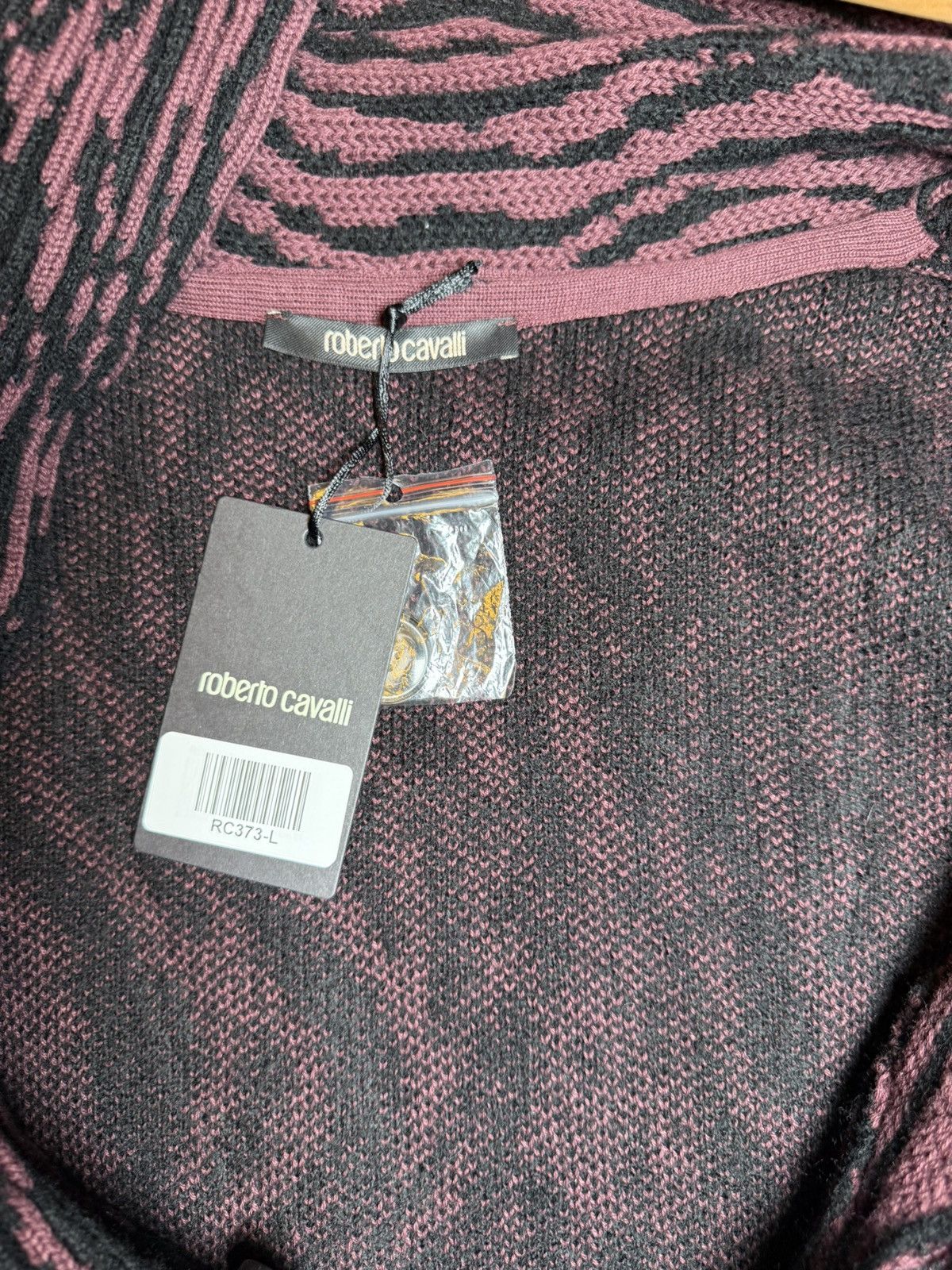 Roberto Cavalli Roberto Cavalli Animalier Jacquard Cardigan | Red/Black Size US L / EU 52-54 / 3 - 3 Thumbnail