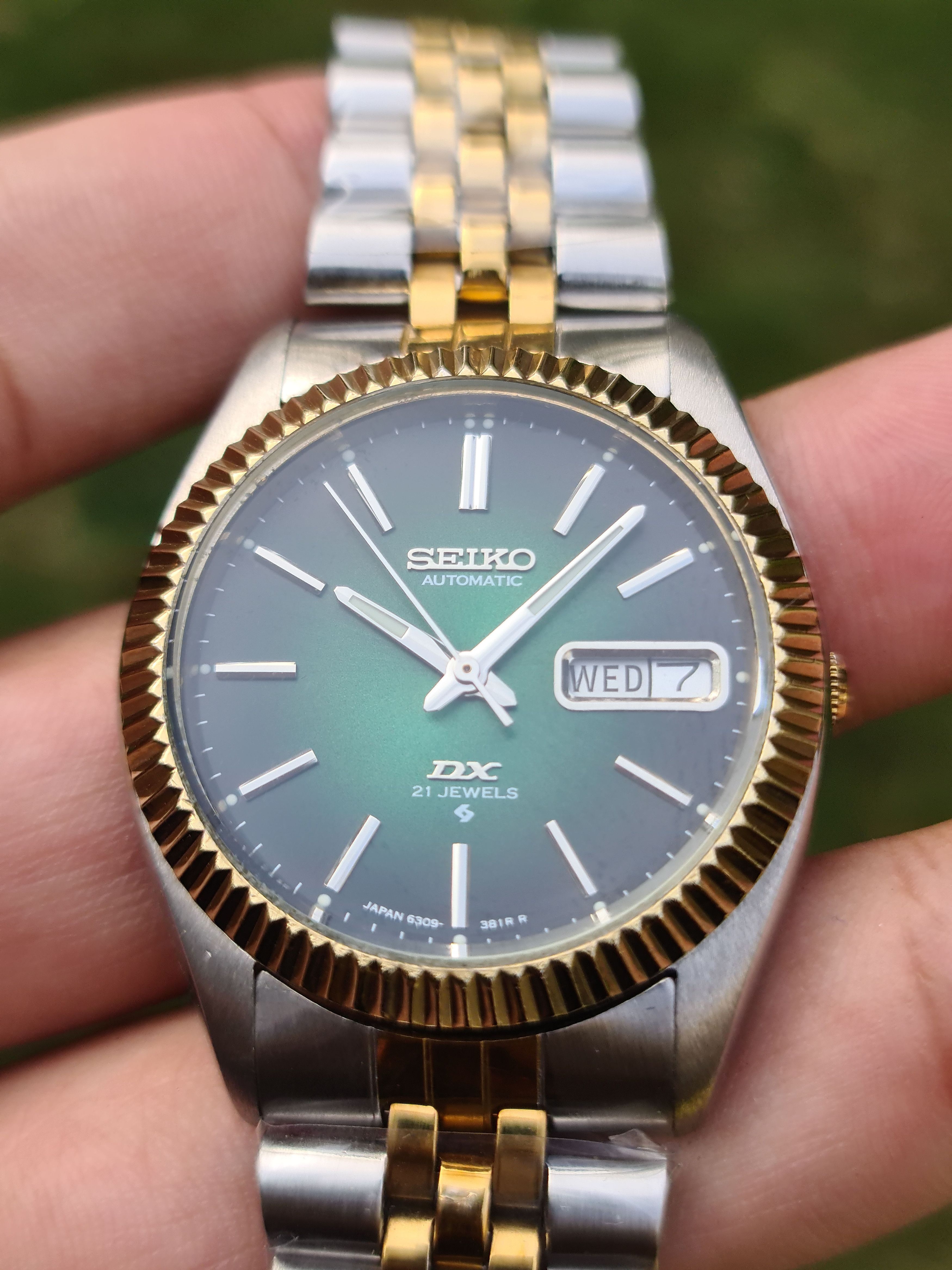 Japanese Brand Seiko DX Automatic Fluted Bazel Day/Date Japan Size 36 - 7 Thumbnail