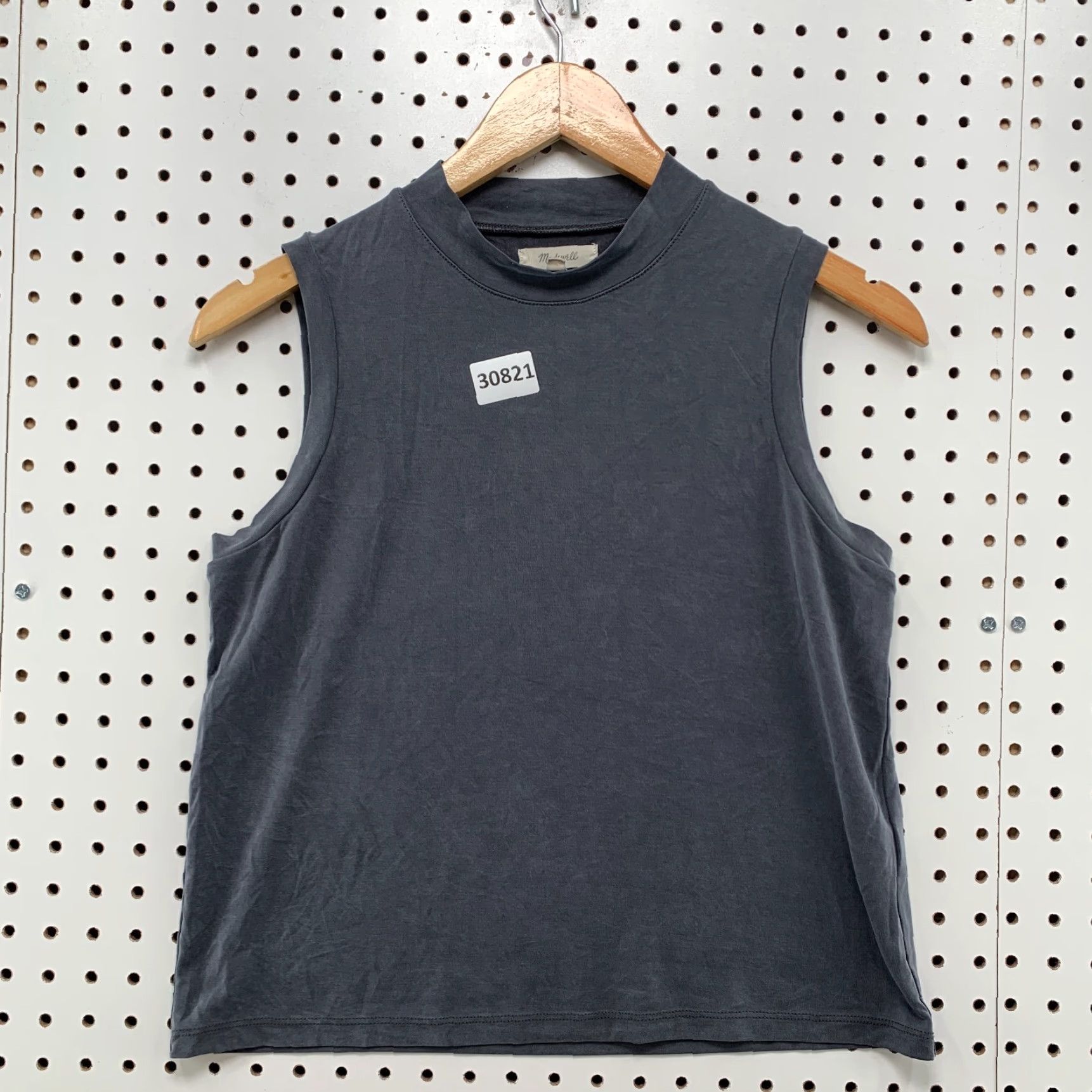 Madewell MADewell Mock Neck Tank Top Womens XS Gray Sleeveless Casual Business Tank Top XS Gray Women 16X20 Size XS / US 0-2 / IT 36-38 - 2 Thumbnail