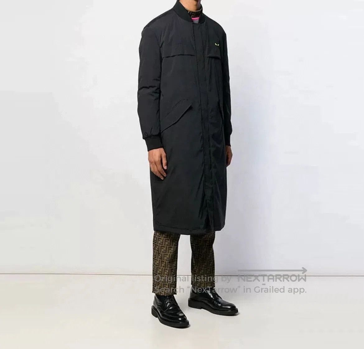 Fendi FENDI Men's Black Lapel Long-Sleeve Coat. Size US S / EU 44-46 / 1 - 7 Thumbnail