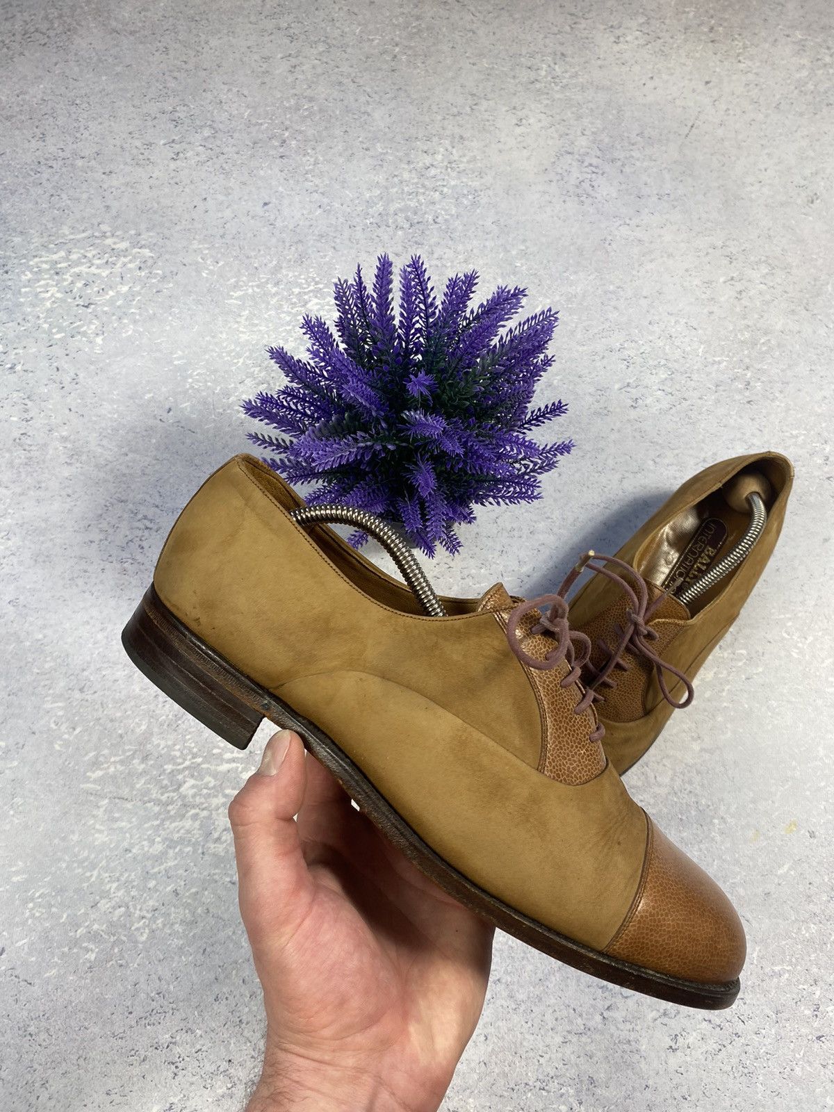 Bally Suede/Leather Men's Shoes Size US 1/2 Hand Made