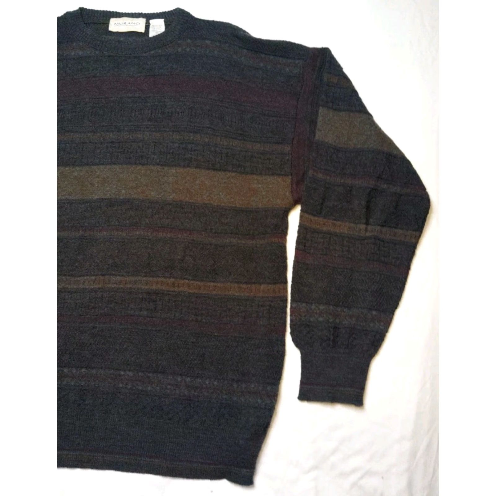 Murano Murano Men Sweater 90s VTG Wool Blend Henley Knit Plaid Multicolor M Size US M / EU 48-50 / 2 - 2 Thumbnail