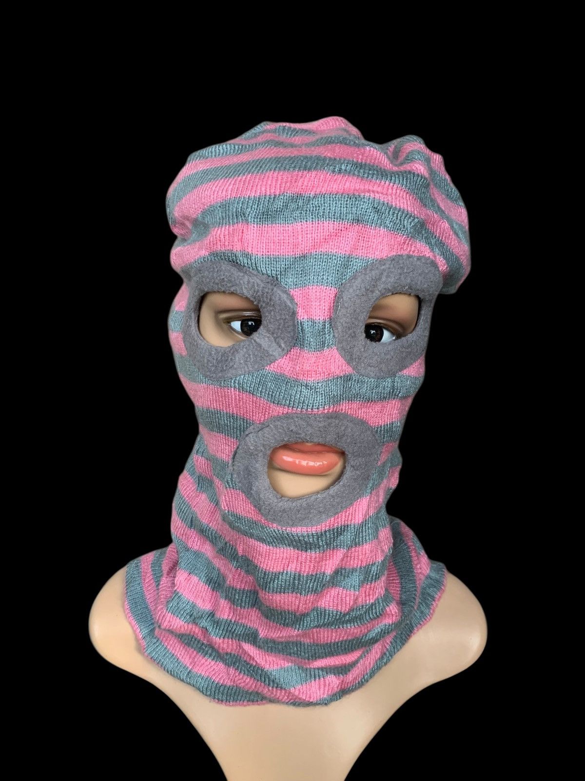 Japanese Brand × Kapital × Vintage Pink Balaclava Knitted Hat Full Masker Japanese Style 🇯🇵 Size ONE SIZE - 4 Thumbnail