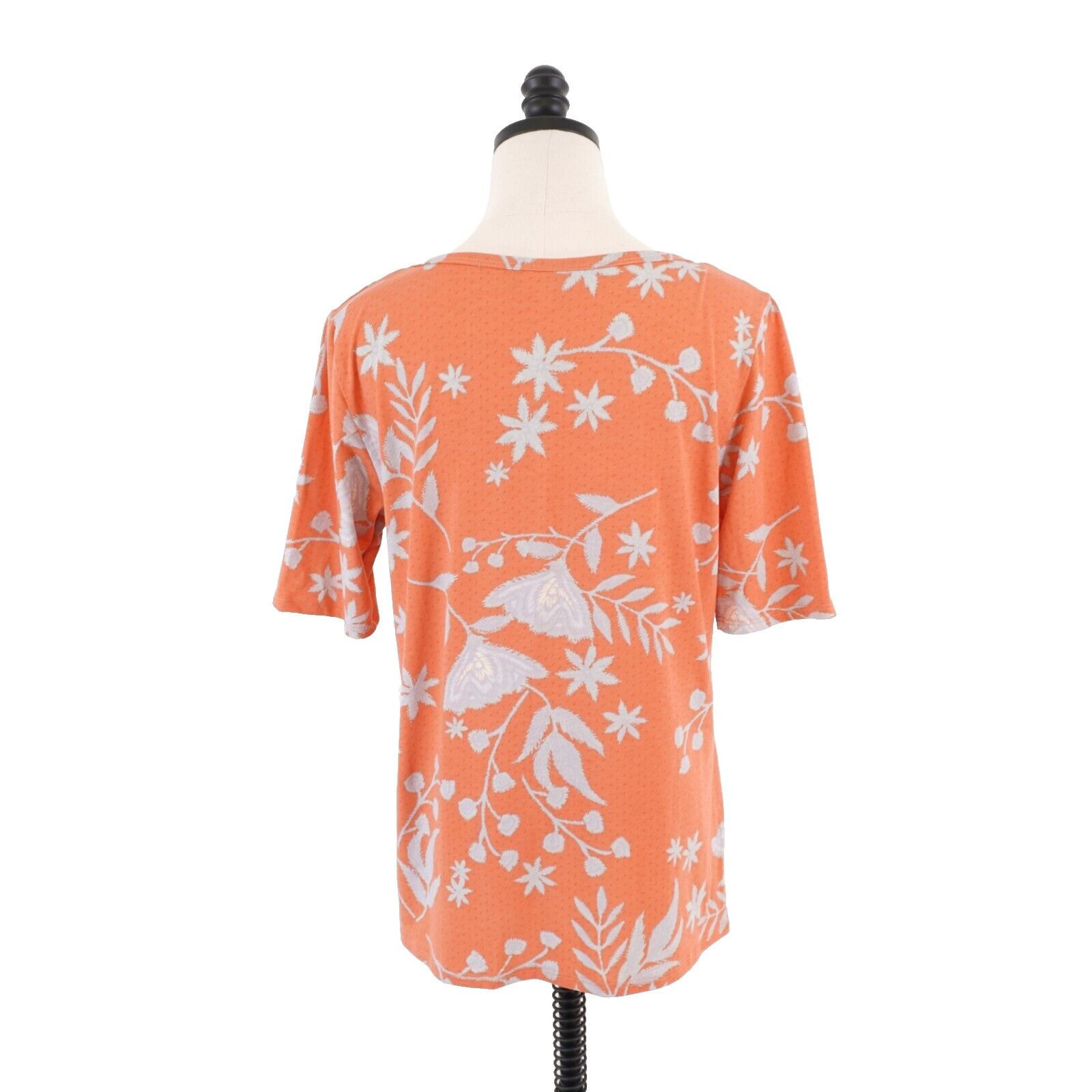 Designer NEW LuLaRoe Gigi XL Orange Floral Boat Neck Blouse Top Short Size XL / US 12-14 / IT 48-50 - 6 Thumbnail