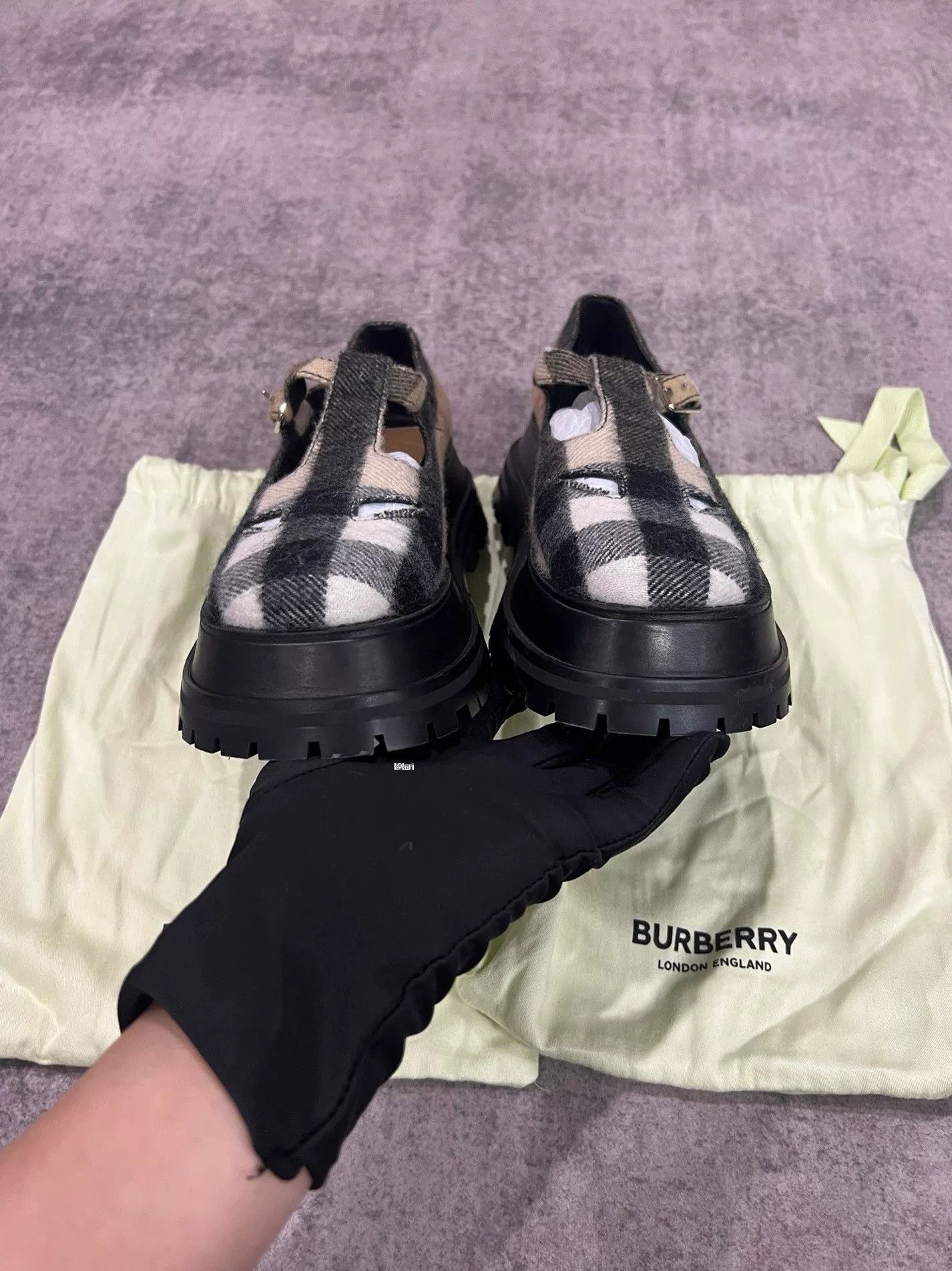 Burberry Burberry Wool Plaid Cutout Platform Shoes Size US 32 / EU 48 - 4 Thumbnail