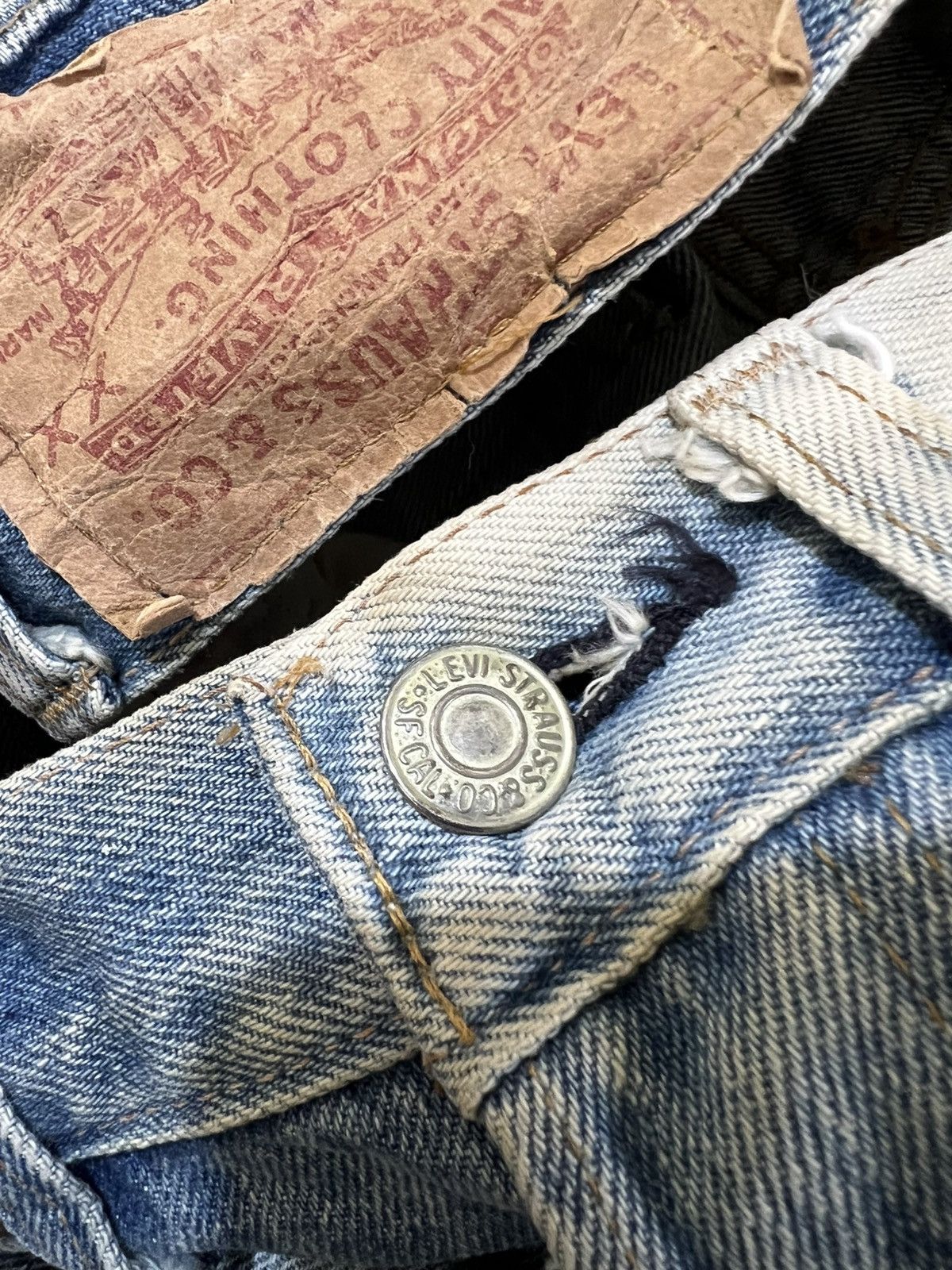 Levi's Vintage Clothing Vintage Levis 70s 80s bleach wash Stamp button 6 Size US 30 / EU 46 - 17 Thumbnail