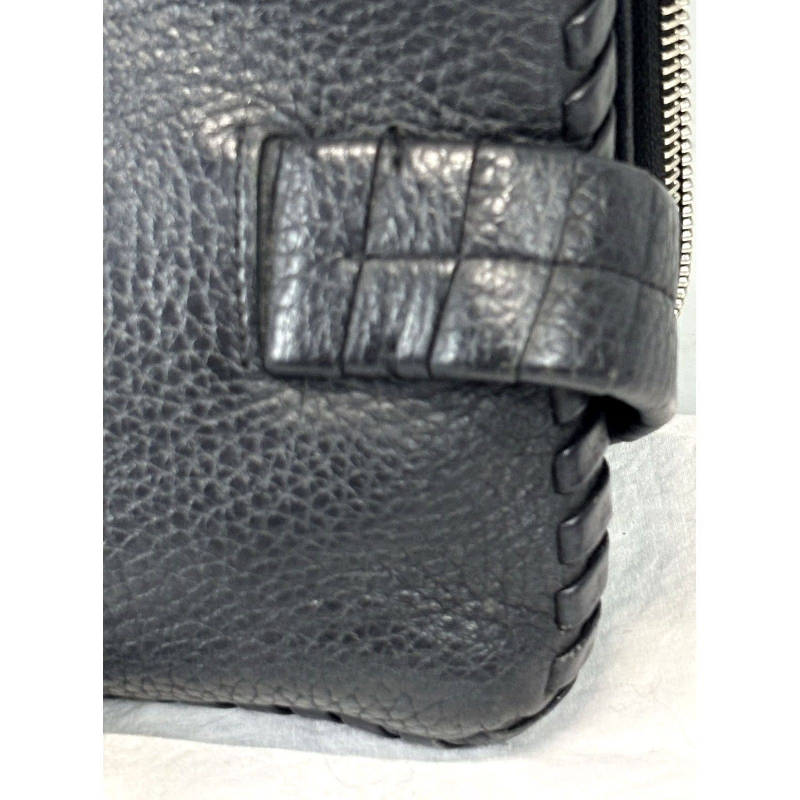 Allsaints AllSaints Club Clutch Crossbody Purse Bag Black Pebbled Leather Fold Over Small Women Size ONE SIZE - 4 Thumbnail