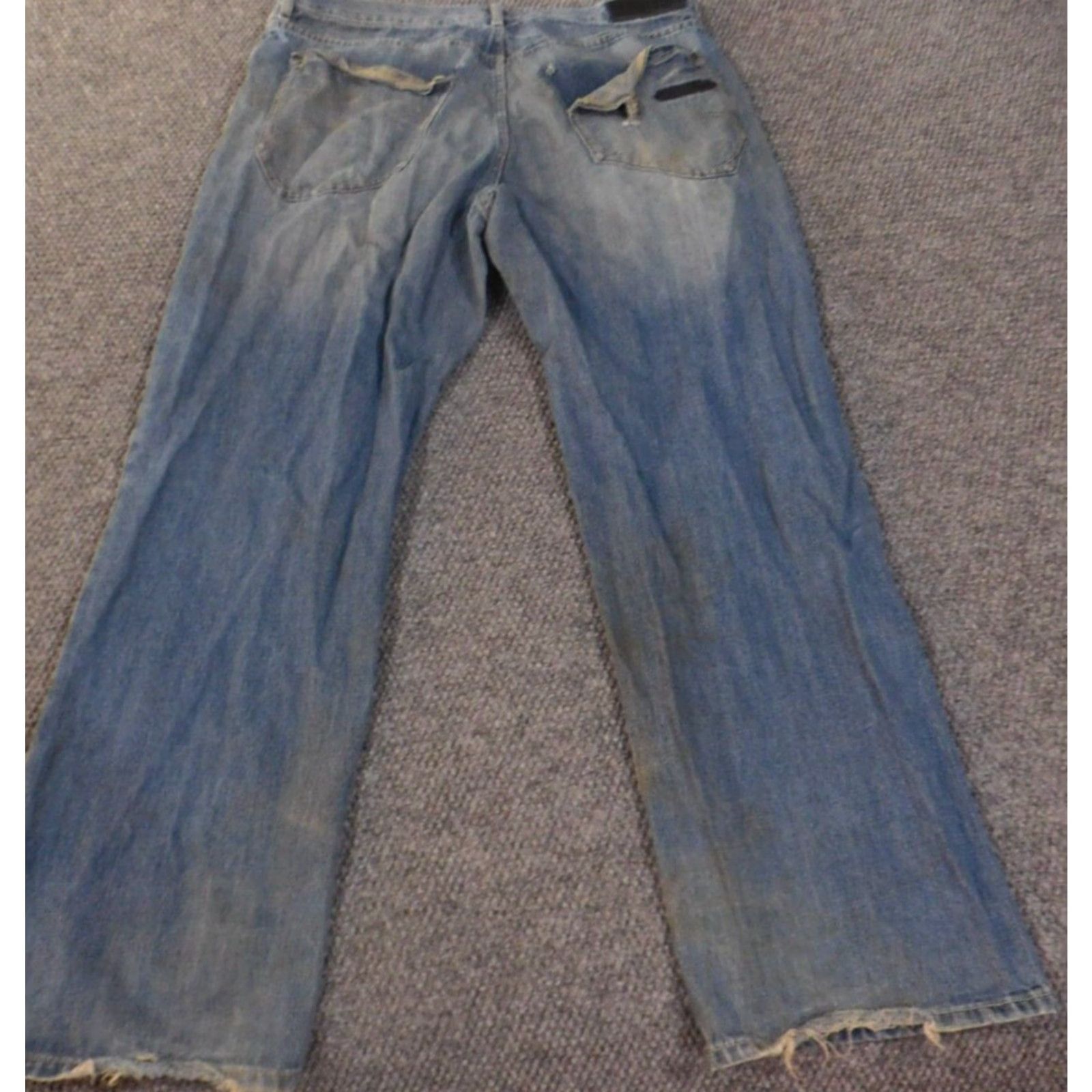 Sean John Sean John Jeans 36x32 Mens Vintage Straight Distressed Hip Hop Blue Blue Jeans Classic Fit 36in Inseam 32in Waist Size US 36 / EU 52 - 6 Thumbnail