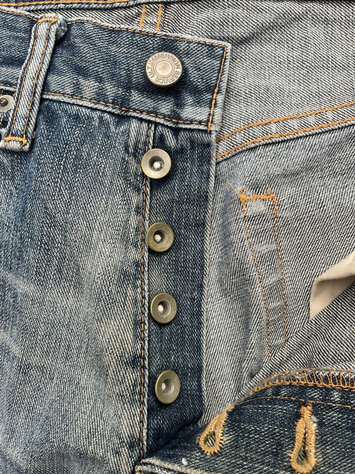 Japanese Brand Ult.Immersion Service Distresed Denim Size US 33 - 21 Thumbnail