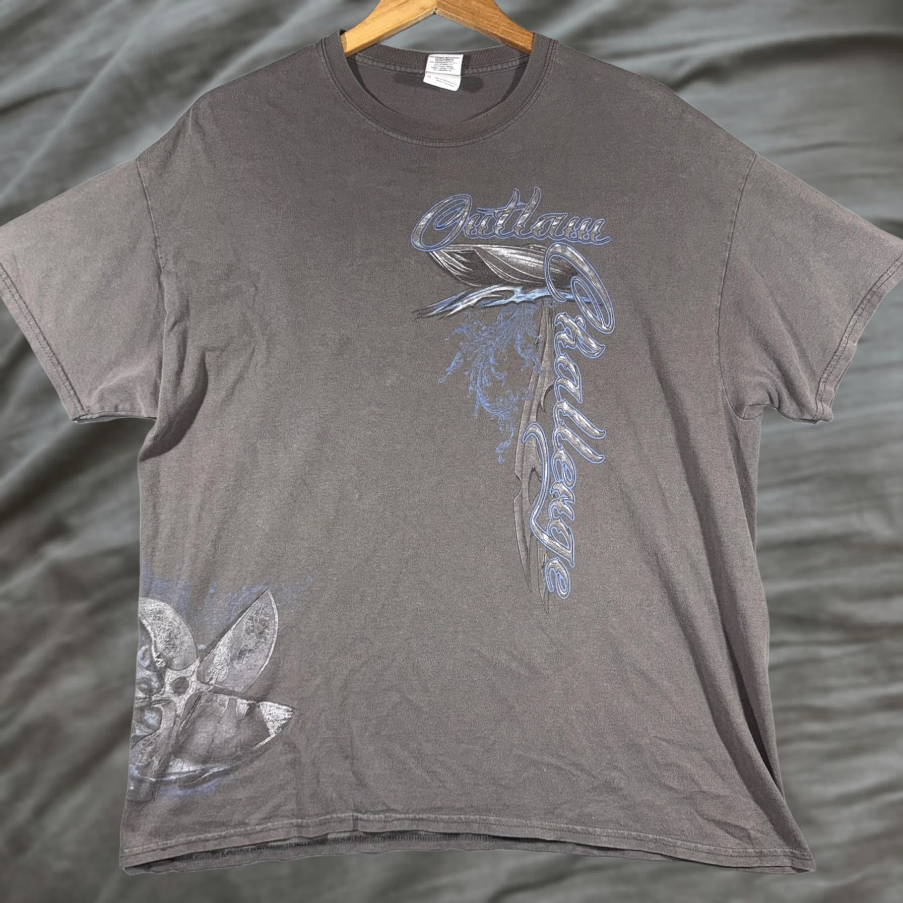 Gildan VINTAGE Texas Outlaw Challenge Powerboat Graphic Men's Tee Heavy Cotton XL Gray Tee Size US XL / EU 56 / 4 - 1 Thumbnail