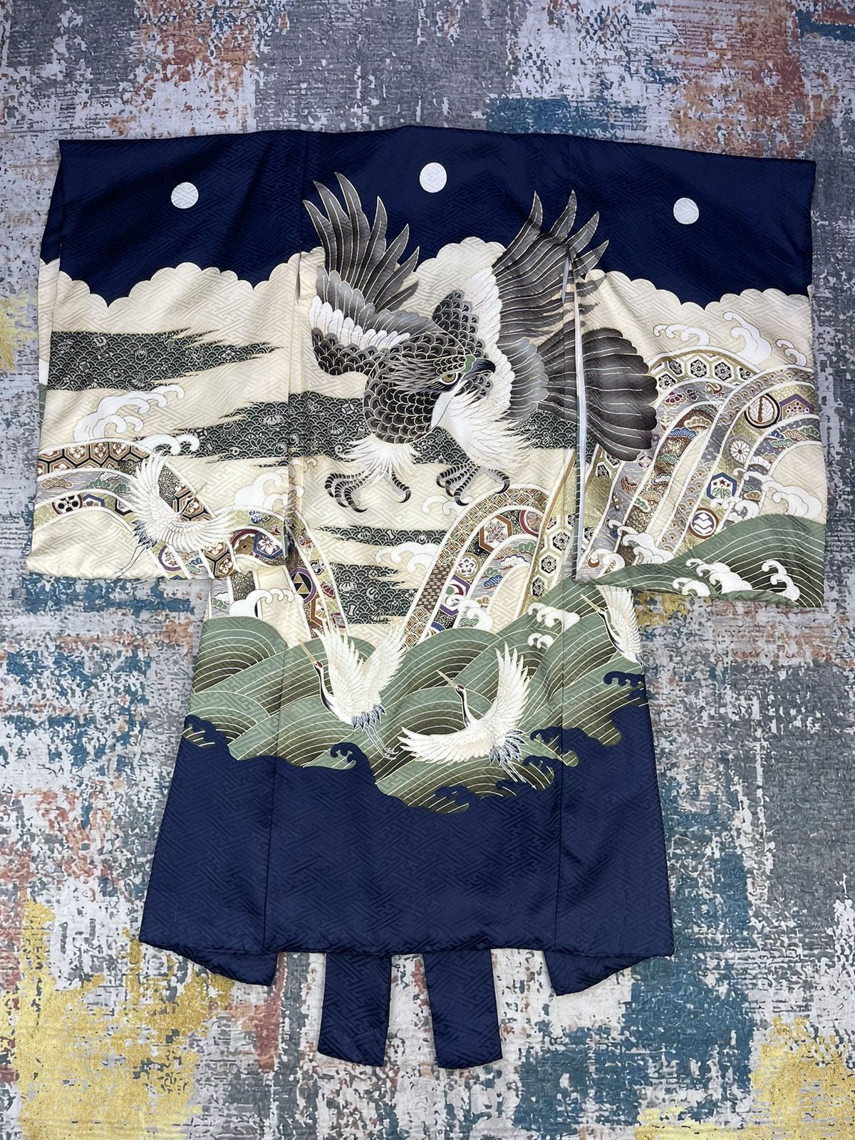 Dragonfly Vintage Japanese Traditional Silk Art Kimono Size S / US 4 / IT 40 - 1 Thumbnail