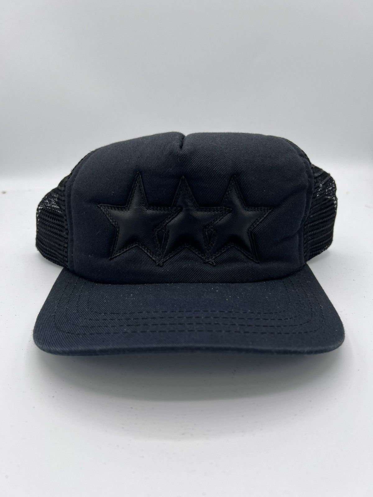 Chrome Hearts Chrome Hearts Triple Stars Black Trucker Hat