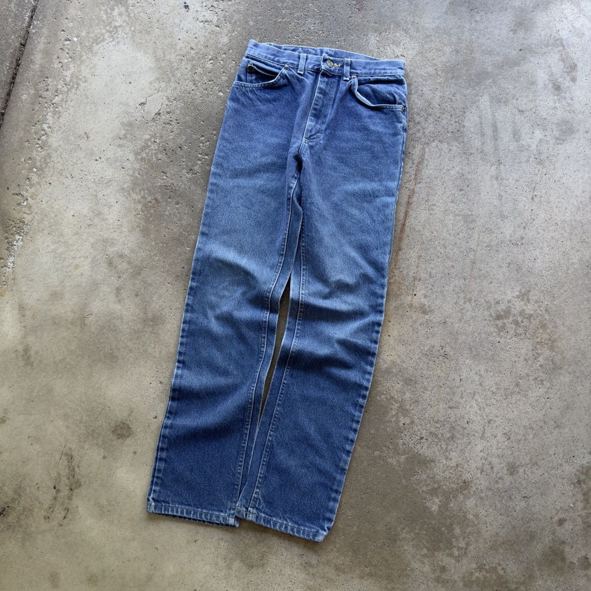 Vintage 80s Faded Lee Riders Dark Wash Jeans Western ERD Grunge Size US 27 - 11 Thumbnail