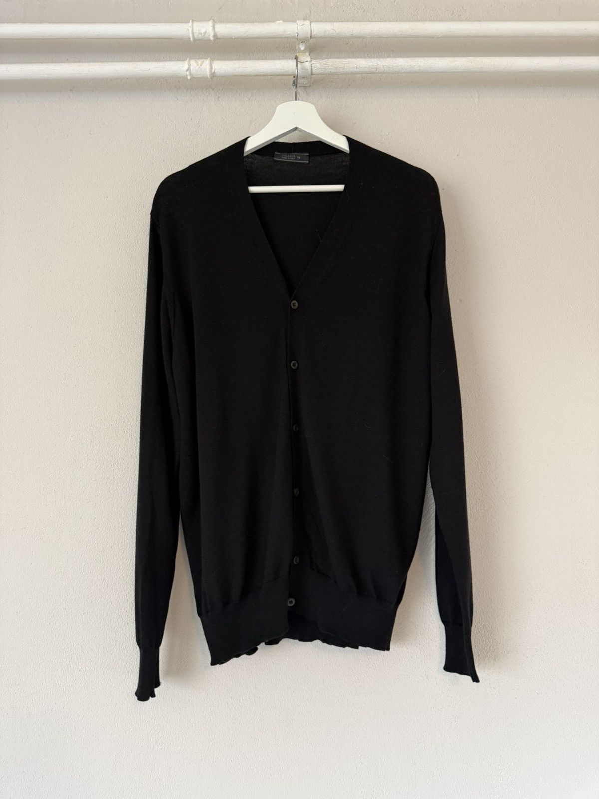 Prada Prada Black Wool Cardigan – Made in Italy, Size 54 Size US L / EU 52-54 / 3 - 1 Thumbnail