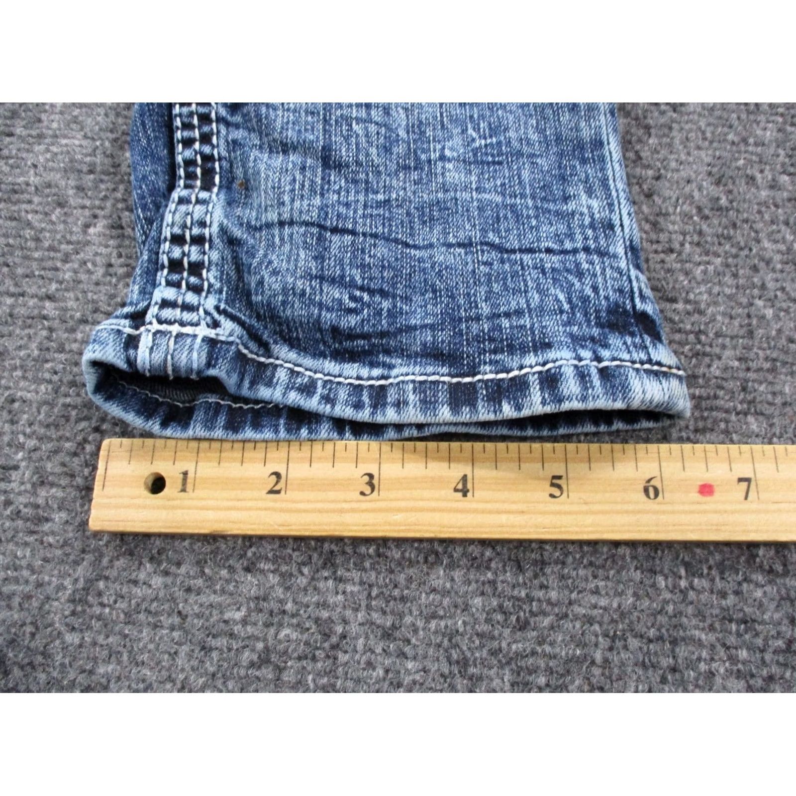 Vintage Salvage Buckle Jeans Women 12 Blue Denim Mayhem Straight Faded Stretch Size 26" / US 2 / IT 38 - 5 Thumbnail