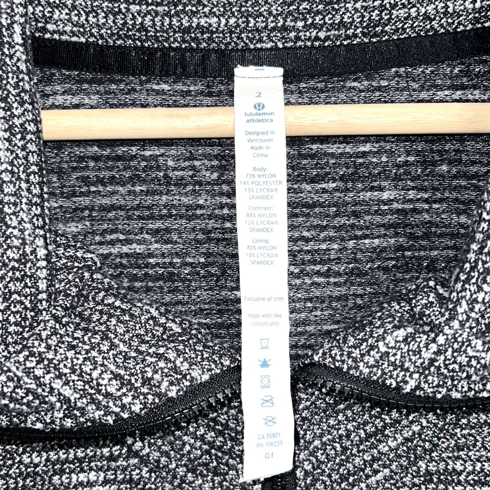 Lululemon Lululemon Coco Pique Black Jacket Full Zip Women’s 2 Be Present Size XS / US 0-2 / IT 36-38 - 6 Thumbnail