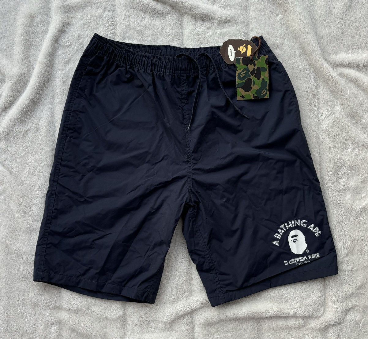 Bape Bape Navy College Logo Beach Shorts Size US 40 / EU 56 - 1 Thumbnail