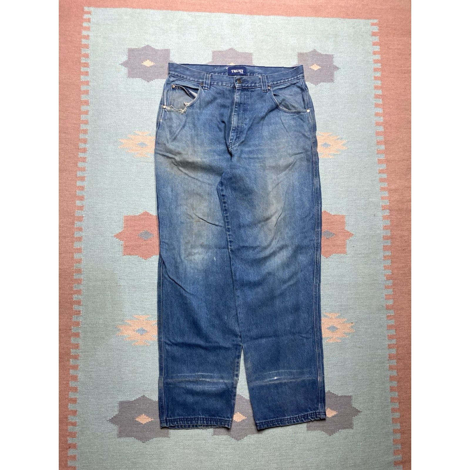 Vintage VINTAGE Trust Jeans - Men - 36x33 - Blue - Wide-Leg - Hip Hop - Baggy - 90s/2000s Grunge Size US 36 / EU 52 - 5 Thumbnail