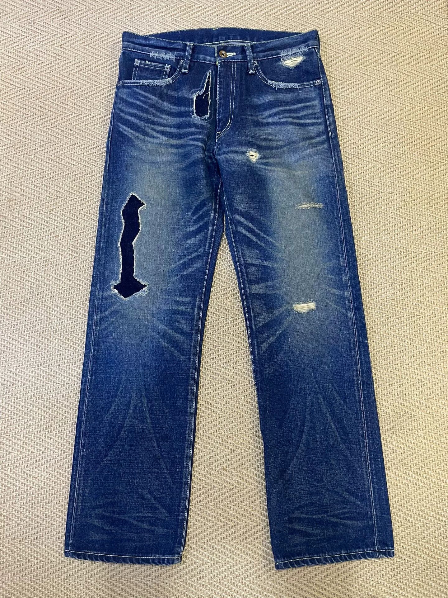 Neighborhood neighborhood patchwork distressed denim pants Size US 28 / EU 44 - 1 Thumbnail