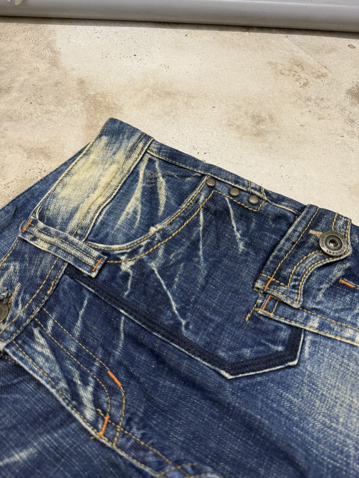 Hysteric Glamour Wide Leg Mudwash Thunder Whisker Distressed Denim Pants Size US 31 - 11 Thumbnail