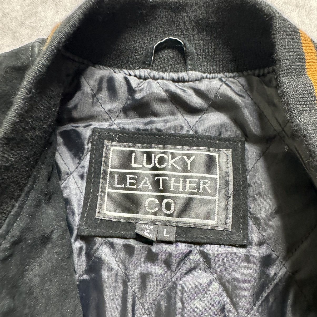 Vintage Sunset Station Platinum Lucky Leather co Varsity Jacket Size US L / EU 52-54 / 3 - 3 Thumbnail