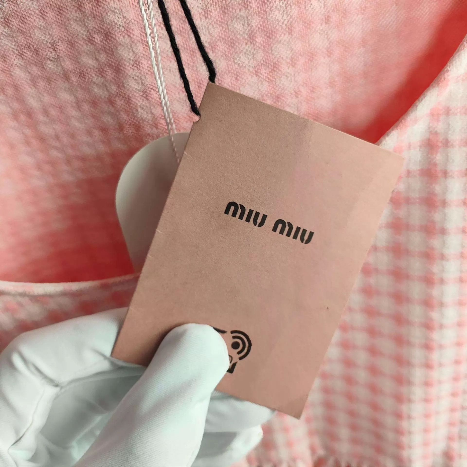 Miu Miu Miu Miu Pink Micro Check Short Top NWT Size S / US 4 / IT 40 - 3 Thumbnail