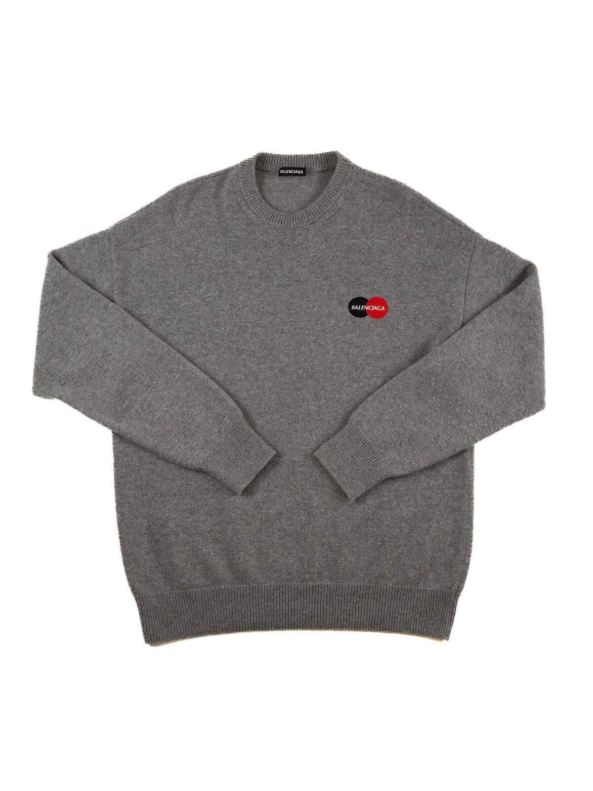Crew Neck Balenciaga Sweatshirt Mens Grey Balenciaga Mens