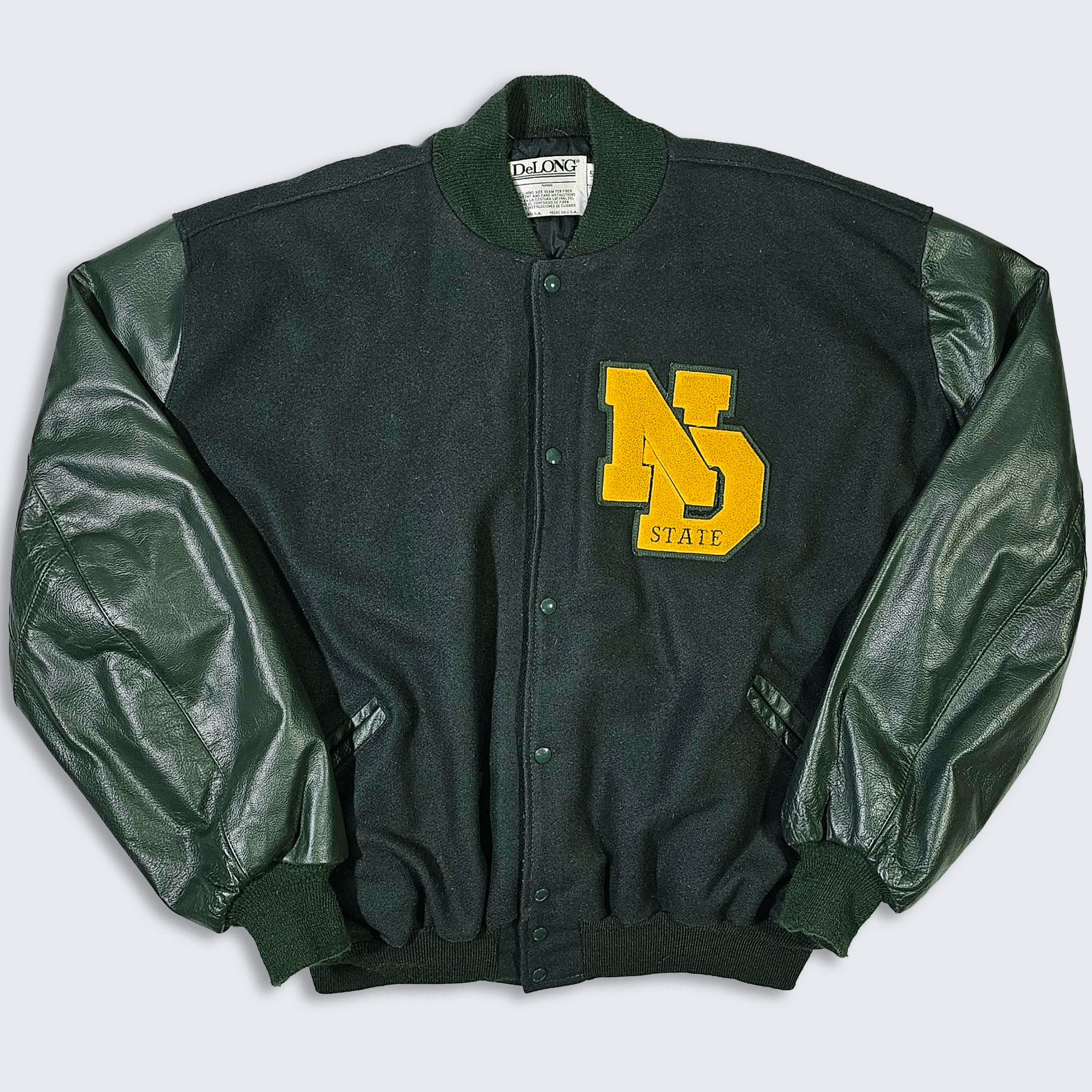 image of Bomber Jacket x Delong Varsity Jackets North Dakota State Bison Vintage 90's Delong Varsity Jacket 