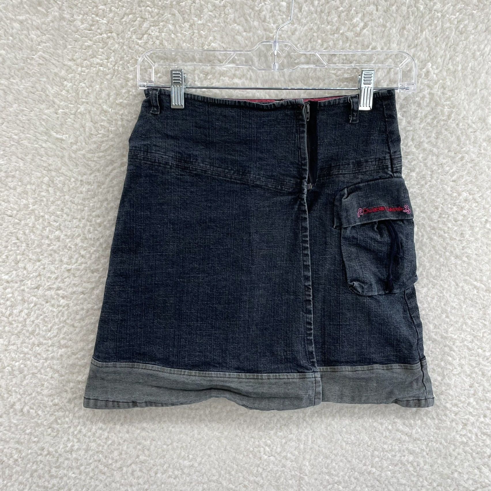 Christian Lacroix VINTAGE Christian Lacroix Mini Skirt XS Denim 0 24 Blue Cyber Fairy Grunge Women's 0 or 24? Size 26" / US 2 / IT 38 - 2 Thumbnail