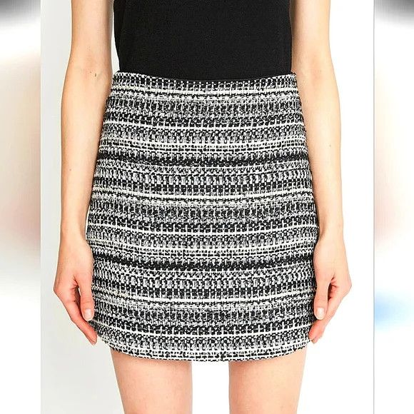 Loft White Multi Metallic Tweed Skirt Gift Party Work Size 30" / US 8 / IT 44 - 1 Thumbnail
