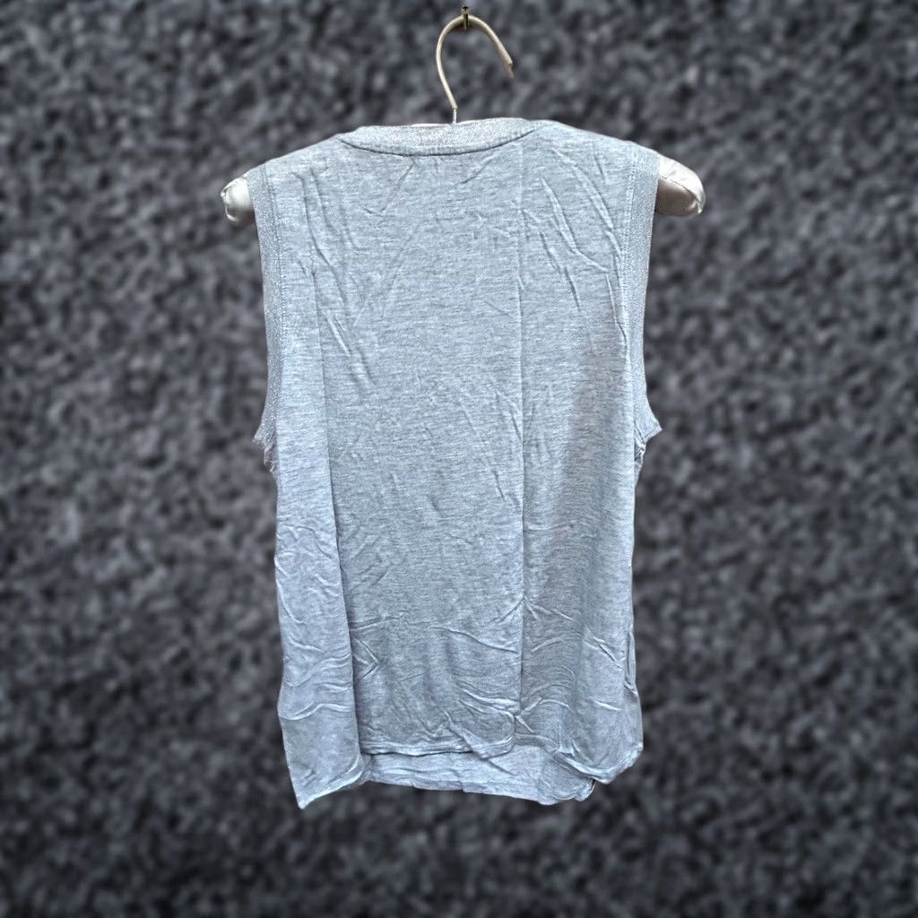 Banana Republic Banana Republic Tank Top Women's Gray Medium Sleeveless Blouse Metallic Trim Round Neck Casual Sleeveless Easy Care All Seasons Size M / US 6-8 / IT 42-44 - 1 Thumbnail