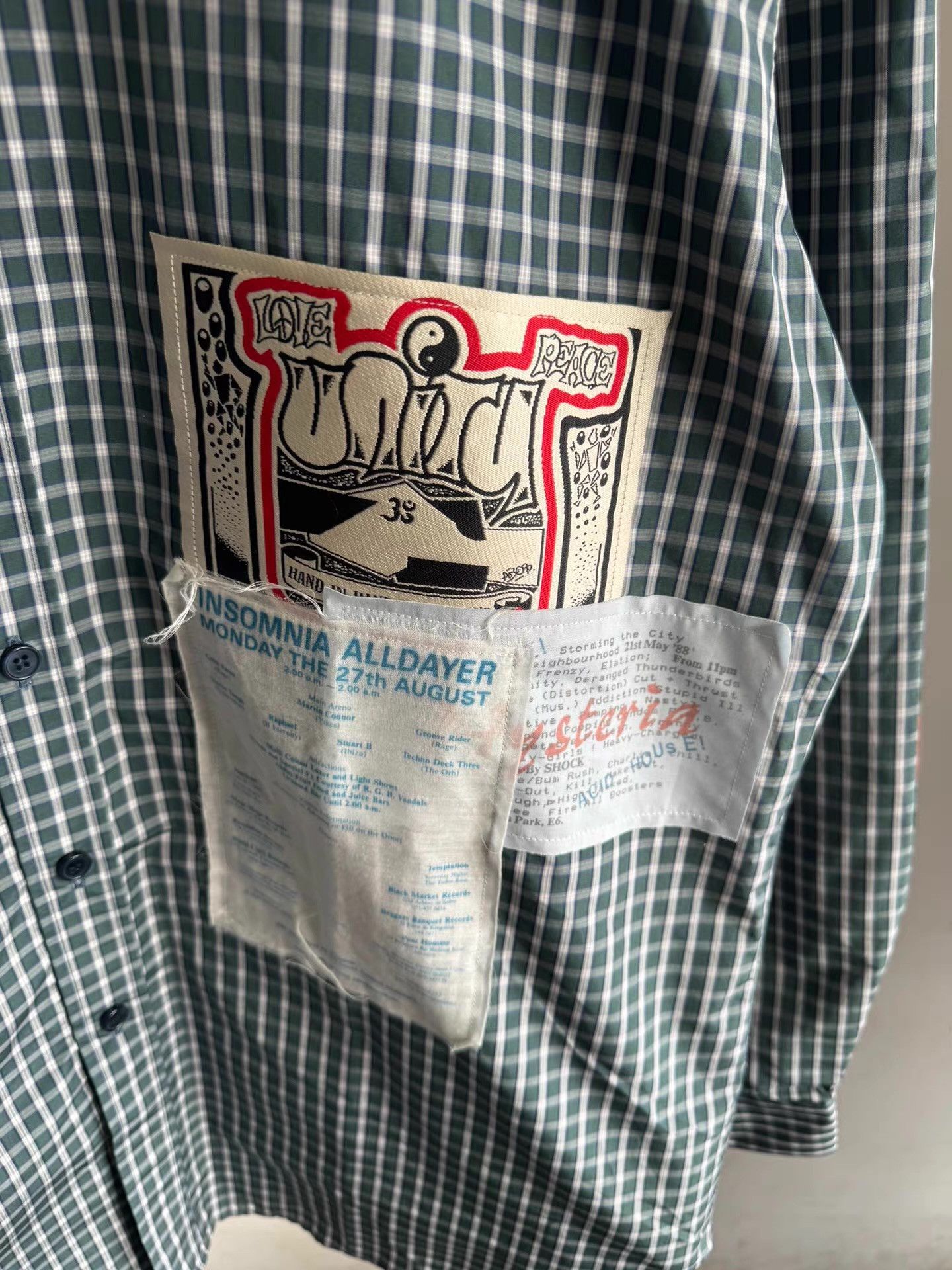 Martine Rose Martine Rose Green Plaid Patchwork Shirt Q17 Size US L / EU 52-54 / 3 - 4 Thumbnail