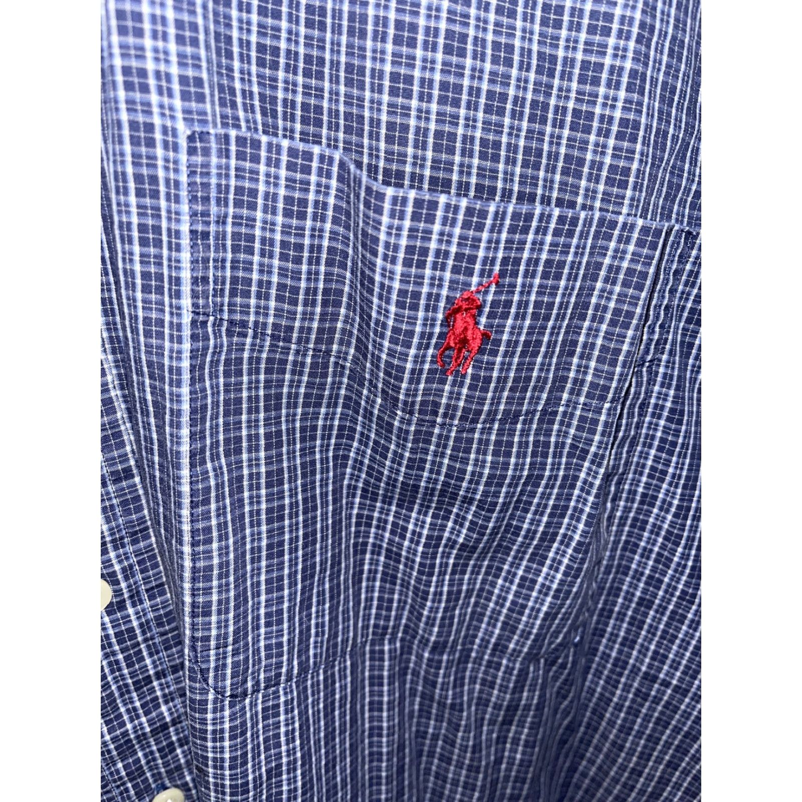 Polo Ralph Lauren Vintage Polo Ralph Lauren Blaire Fit Men's Shirt XL Blue Plaid Button-Down Cotton Casual Business Travel Wedding Mens Size US XL / EU 56 / 4 - 3 Thumbnail