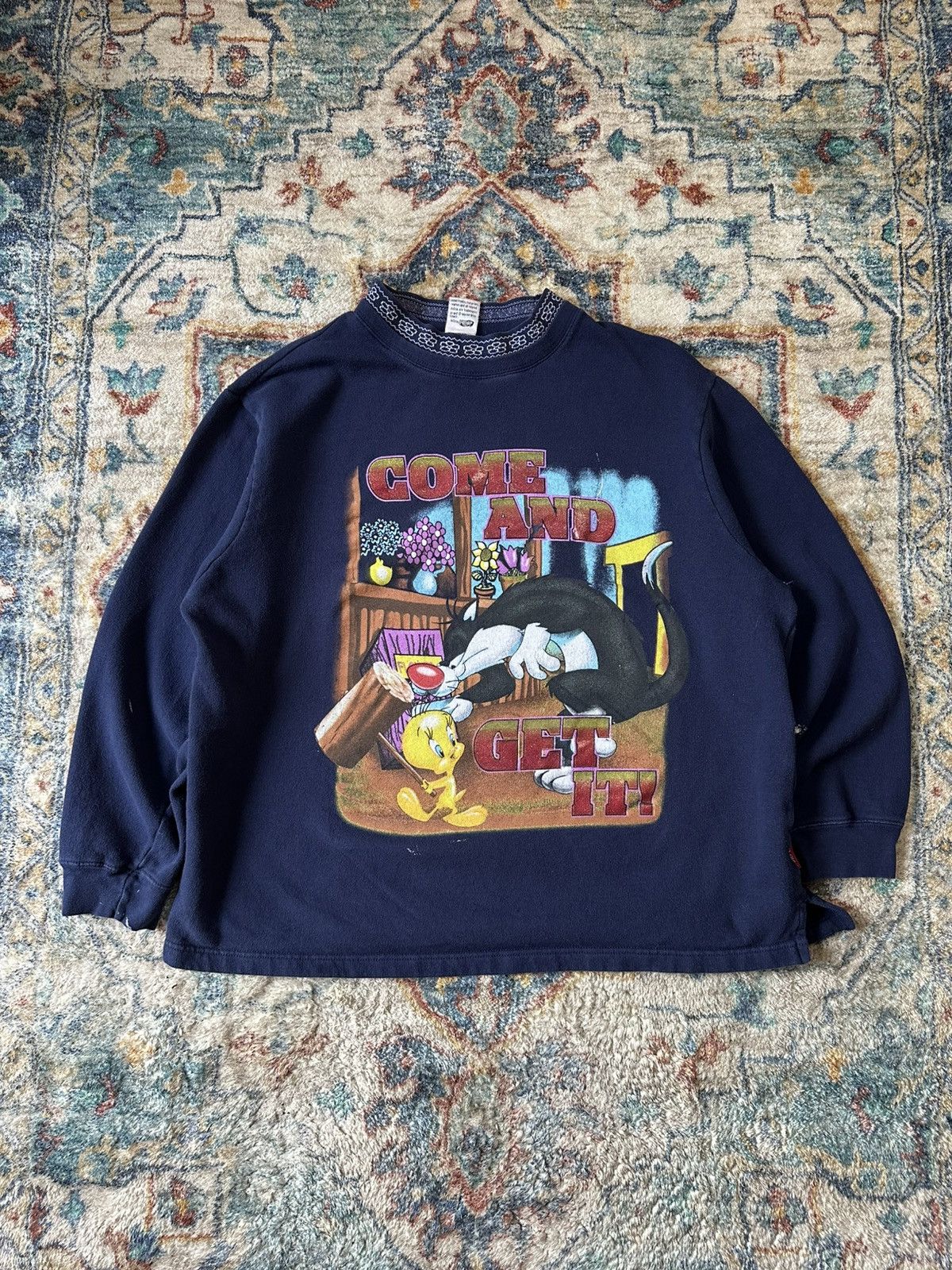 Vintage Vintage Looney Tunes Tweety And Sylvester Crewneck Large Size US L / EU 52-54 / 3 - 1 Thumbnail