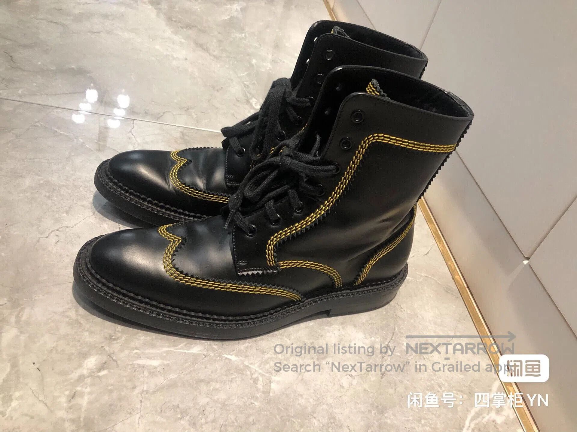 Japanese Brand Burberry Men's Leather Mid-Calf Boots. Size US 7 / EU 40 - 2 Thumbnail