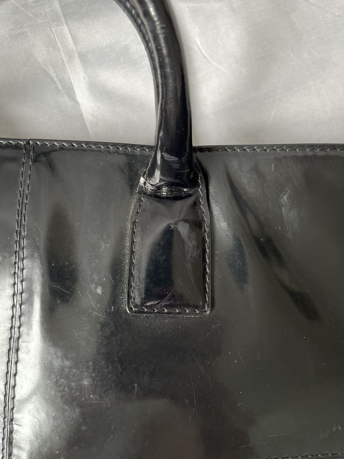 Gucci Gucci Black Patent Leather Tote Bag Vintage Italy Size ONE SIZE - 4 Thumbnail