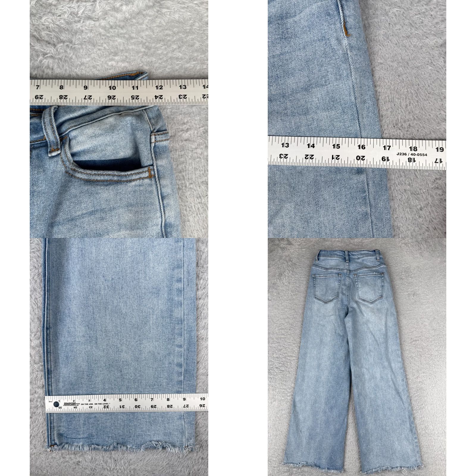 Vintage TNR Jeans Women 25 Blue Denim Wide-Leg High Rise 25x26 Cotton Blend Button Fly 5-Pocket Logo Embroidered Size 42" / US 20 - 9 Thumbnail
