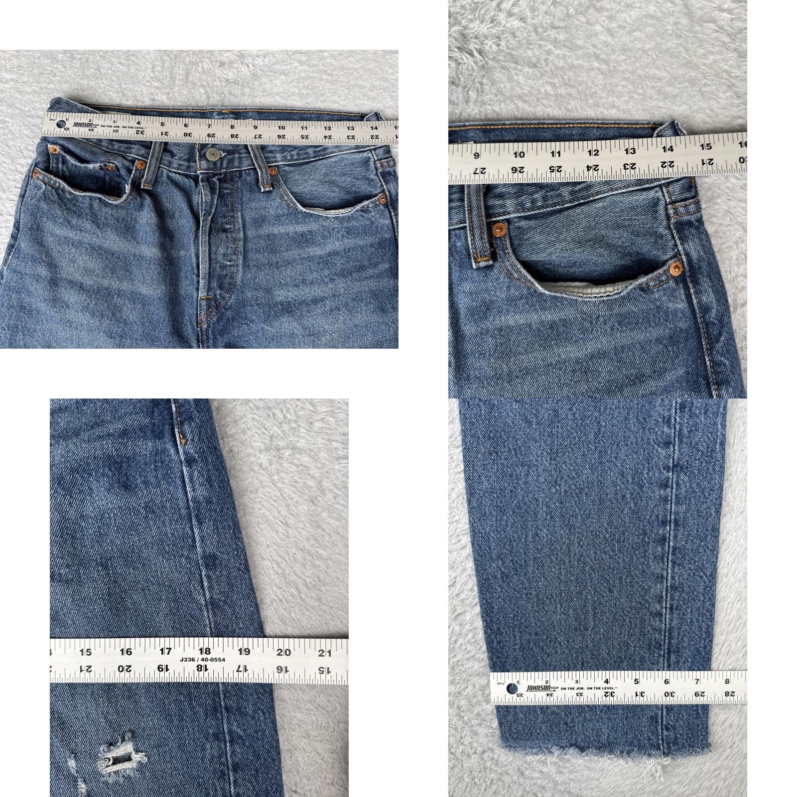 Levi's Levi's Jeans Womens 28x28 Blue Wedgie Straight Distressed High Rise Button Fly Jeans Women Regular 28x28 Blue Distressed Straight Fit Mens Womens? Size 28" / US 6 / IT 42 - 9 Thumbnail