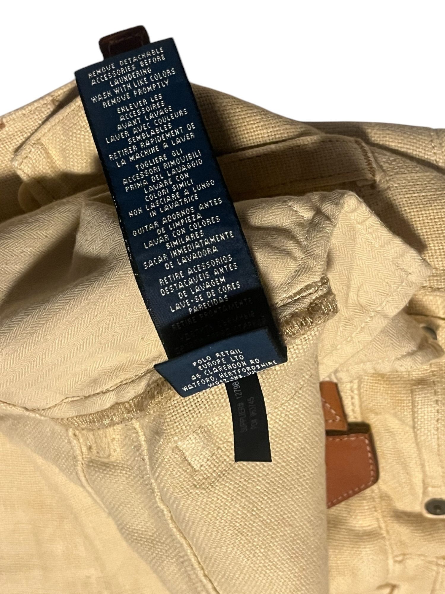 Ralph Lauren Early 00's Beige Belted Linen Pants Size US 28 / EU 44 - 11 Thumbnail