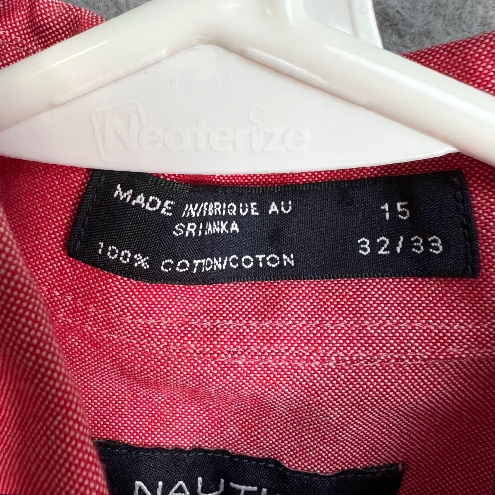 Nautica Nautica Oxford Shirt Mens Size 15 32/33 Red Long-Sleeve Button-Down Size US M / EU 48-50 / 2 - 4 Thumbnail