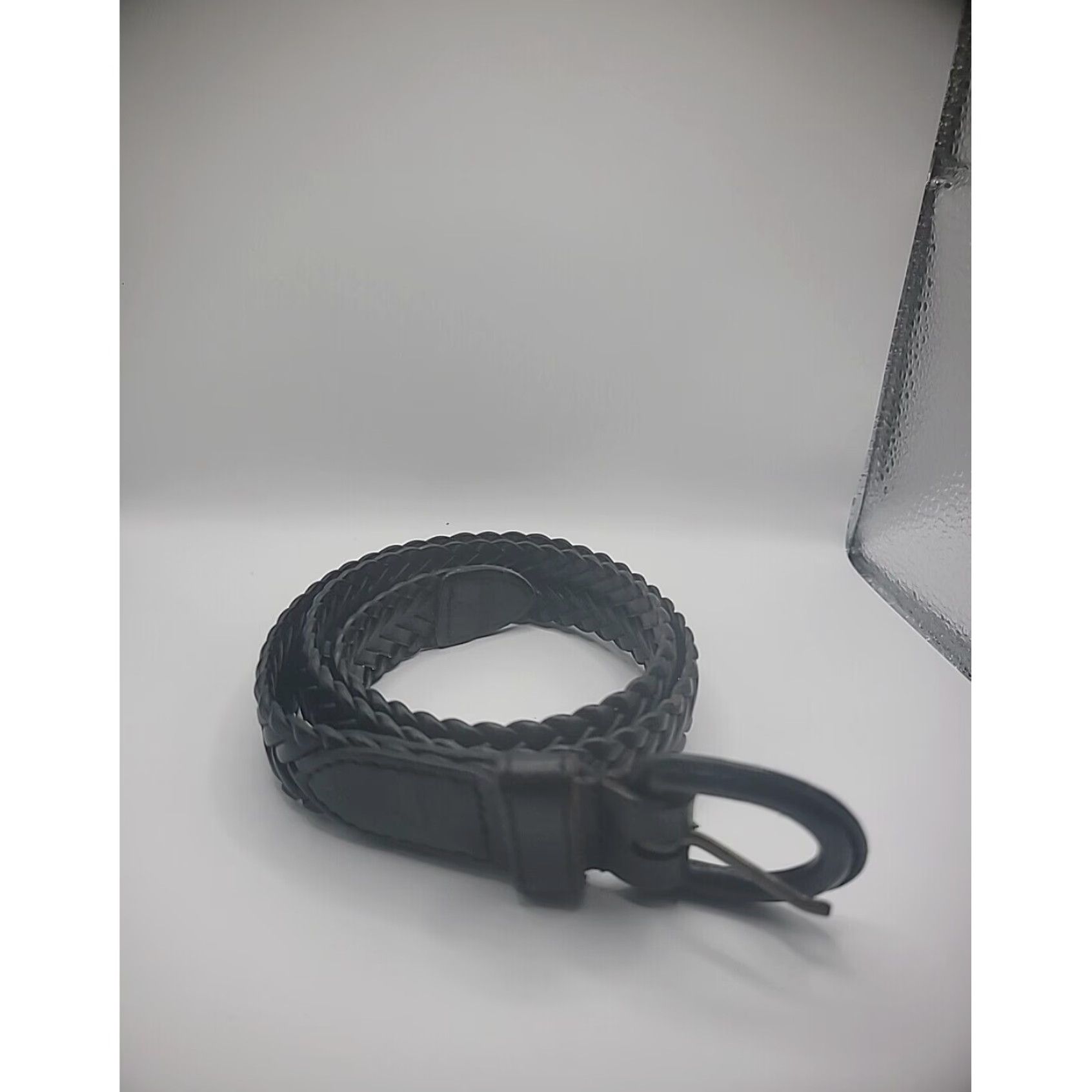 Fossil Women’s Dawson Woven Leather Belt Western Tan Brown Size Medium 34”
