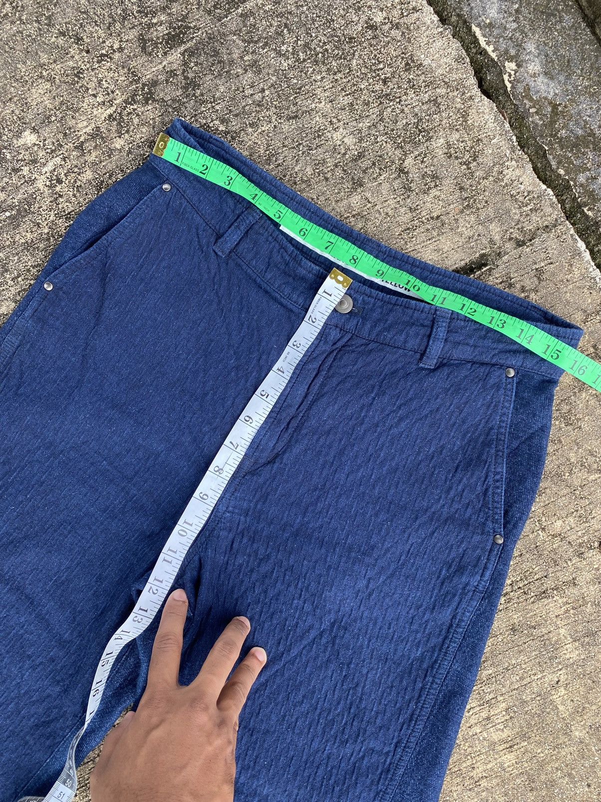 Japanese Brand Vintage Indigo Pants Kamishima Chinami Yellow Size US 31 - 9 Thumbnail